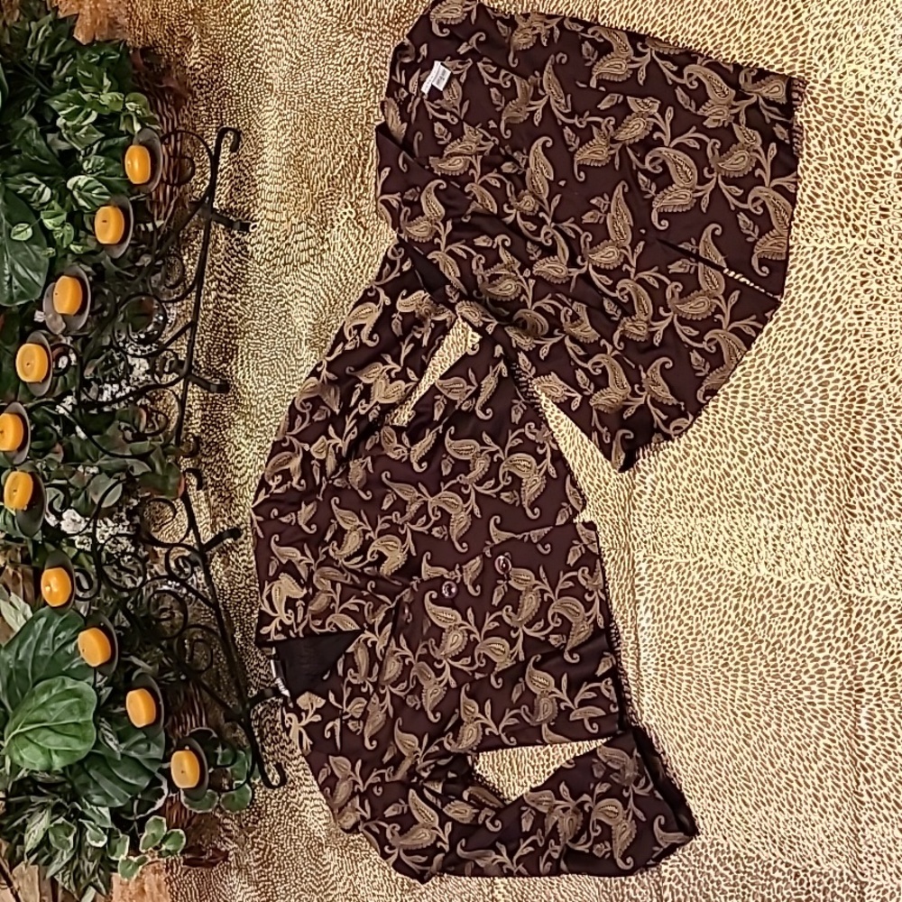 Peter Nygard Silk  Sleeveless Top & Blazer 2 pc. Set Burgundy Paisley Size: 8